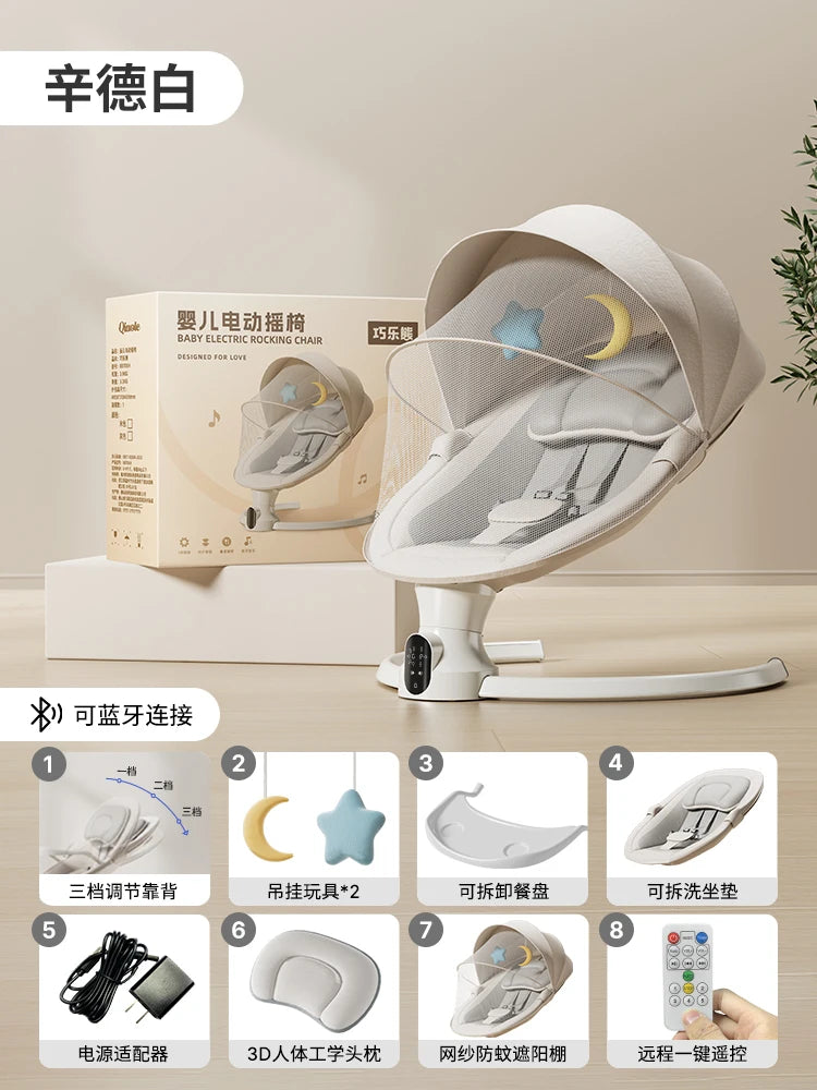 Balançoire pliable pour bébés, chaise à bascule électrique, lit à bascule, berceau électrique pour bébé, prendre bébé pour dormir, libérez vos mains