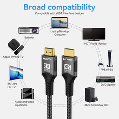FDBRO 8K HDMI 2.1 câble 8K @ 60Hz 4K @ 120Hz 48Gbps EARC ARC HDCP Ultra haute vitesse HDR pour câble vidéo RTX PC projecteur d'ordinateur portable HD TV