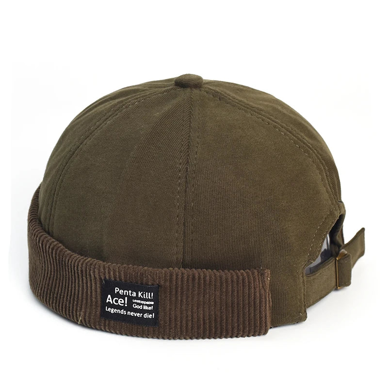 Bocca Beanie Hat Without Visor Docker Brimless Hats Dome Corduroy For Men Women Y2K Vintage Retro Streetwear Winter Autumn Cap