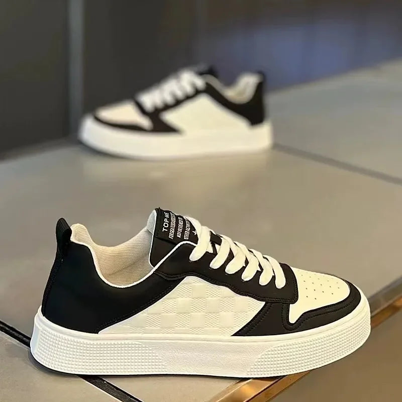 Baskets décontractées à lacets pour hommes, chaussures de planche design, plate-forme plate, chaussures de sport, chaussures de course canisées, mode