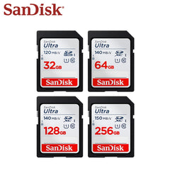 Carte SanDisk Ultra SDHC UHS-I et carte mémoire SDXC 32 go 64 go 128 go 256 go carte SD originale pour appareil photo jusqu'à 150 mo/s carte Flash