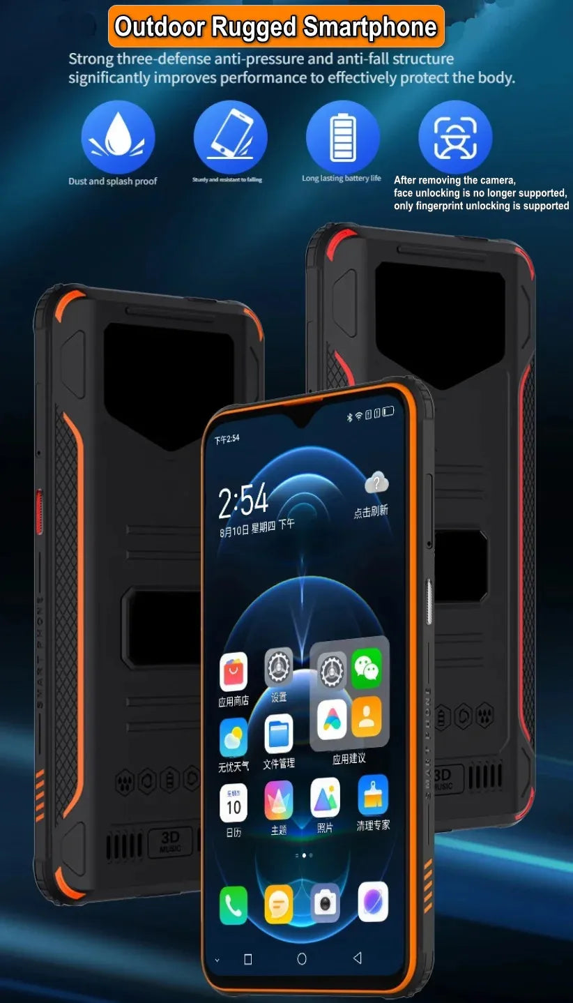 Sans caméra X9 téléphone 6GB + 128GB zello PTT 4G LTE Octa core Android 12 GPS 6.5 "pouces prise en charge du mode sombre Support OEM