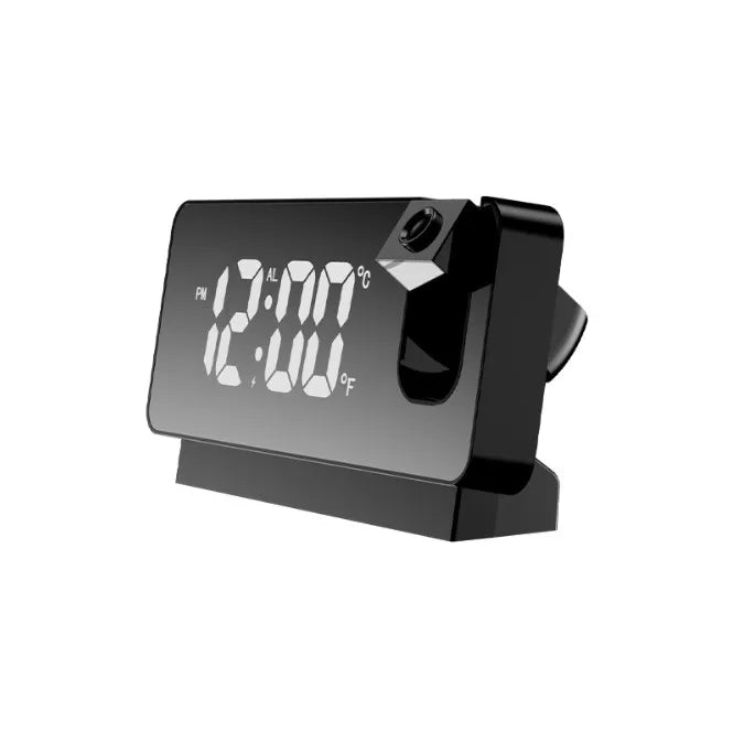 360 °   Réveil numérique à Projection LED, montre de Table électronique, horloge de chevet, affichage de la température et de la Date, modèle Snooze