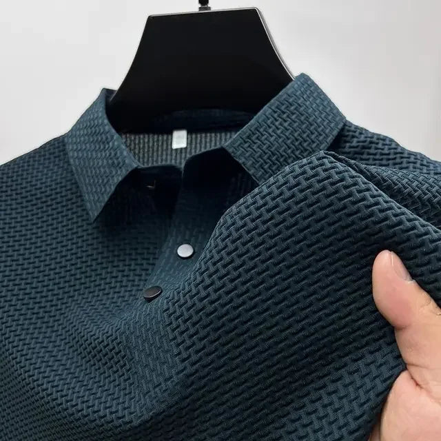 T-shirt à manches courtes pour hommes Cool et respirant POLO Shirt d’affaires Décontracté Absorbant la transpiration Haut