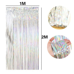 Rideaux d'arrière-plan à franges en aluminium, fournitures pour fête, stand Photo, fête prénatale, noël, mariage