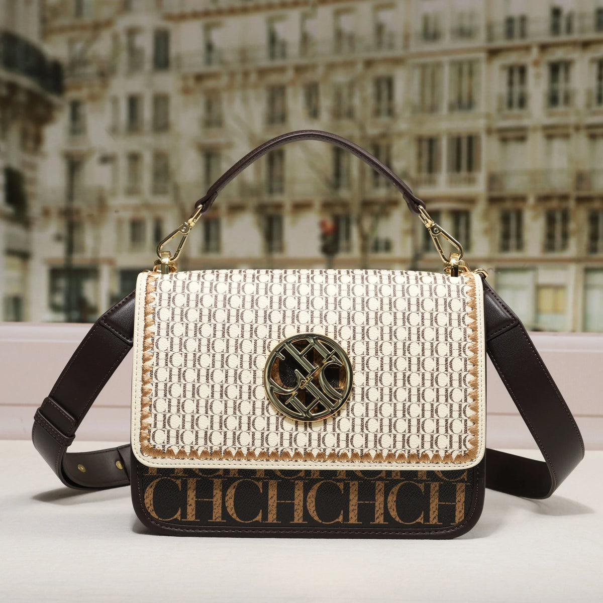 CH – sac à bandoulière Design solide, lettre foncée en relief, sac de fête pour dames, marque de luxe exquise, sac à main Design classique à la mode