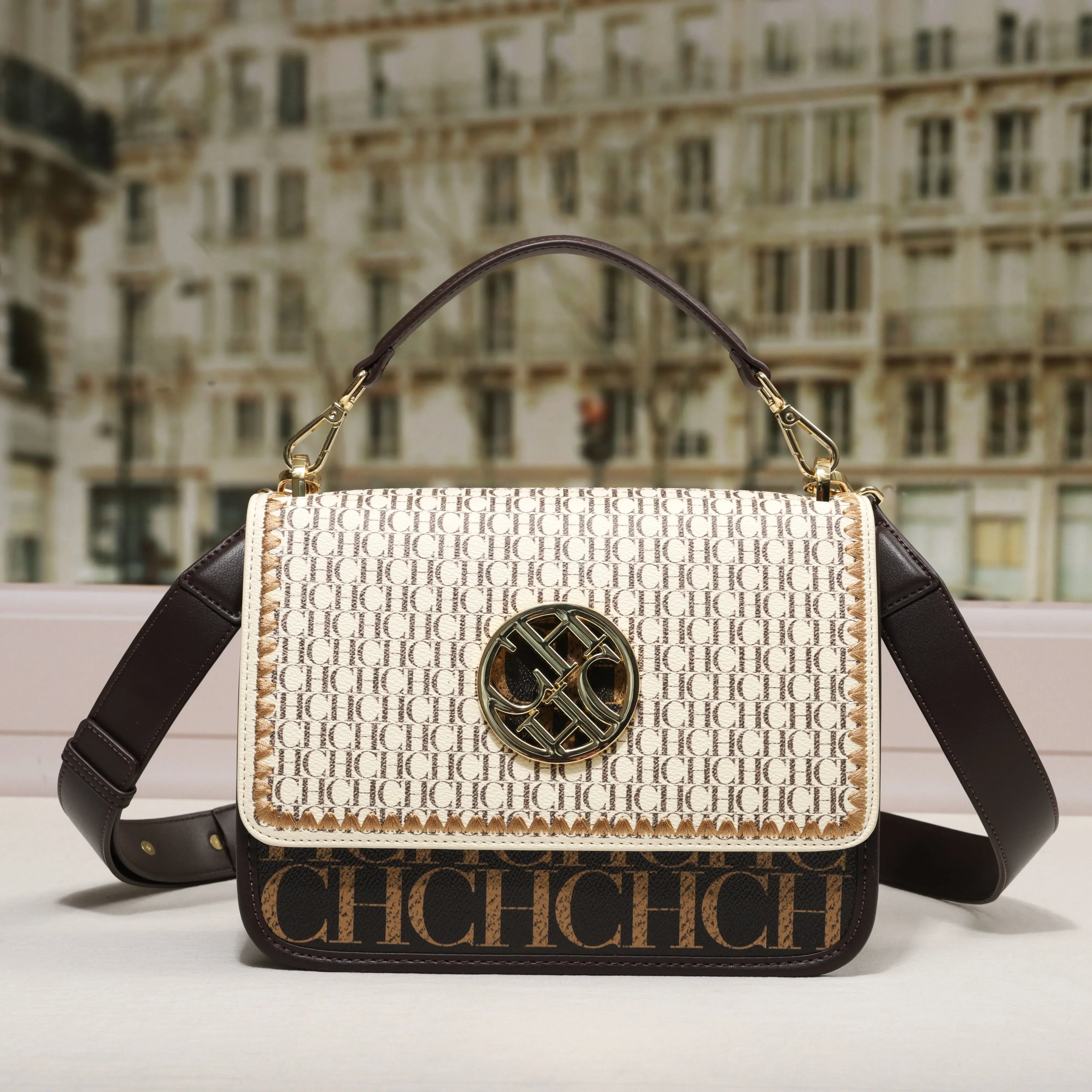 CH – sac à bandoulière Design solide, lettre foncée en relief, sac de fête pour dames, marque de luxe exquise, sac à main Design classique à la mode