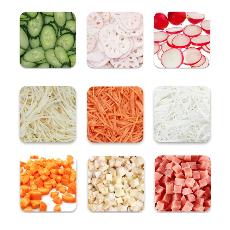 Trancheuse électrique industrielle commerciale de fruits et légumes, broyeur de pommes de terre et de carottes, hachoir à légumes