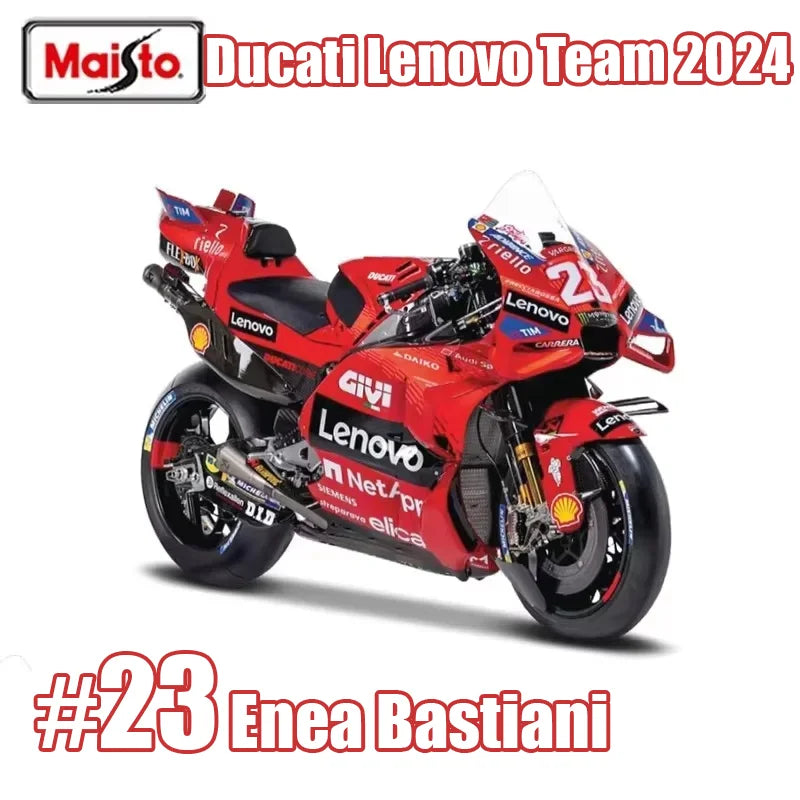 Maisto 1:18 Ducati Lenovo Équipe 2024 # 1 Francesco Bagnaia # 23 Enea Bastiani Simulation alliage moulé sous pression modèle de course de moto jouet