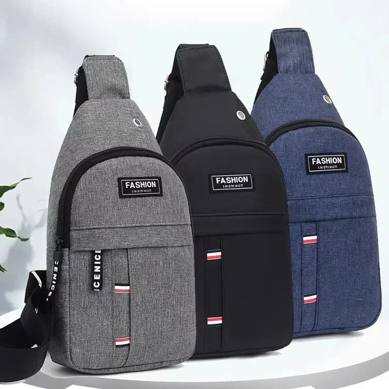 Nouveau Sac De Poitrine Messenger Pack Hommes Simple Nylon Mode Imperméable Un Sac À Bandoulière À Épaule