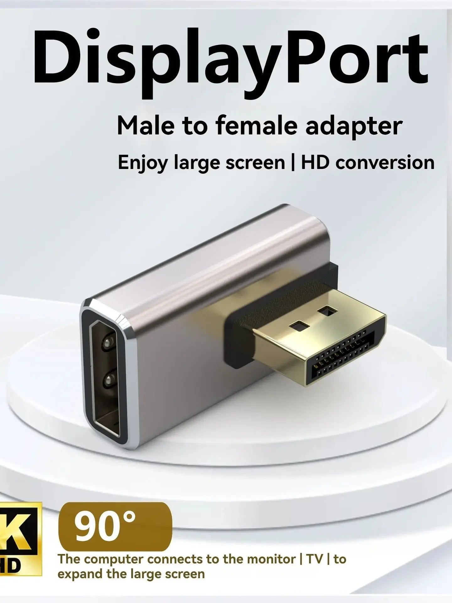 DP mâle à femelle coude à Angle droit de 90 degrés affichage de carte graphique d'ordinateur convertisseur Displayport 4K144hz tête de direction HD 8k