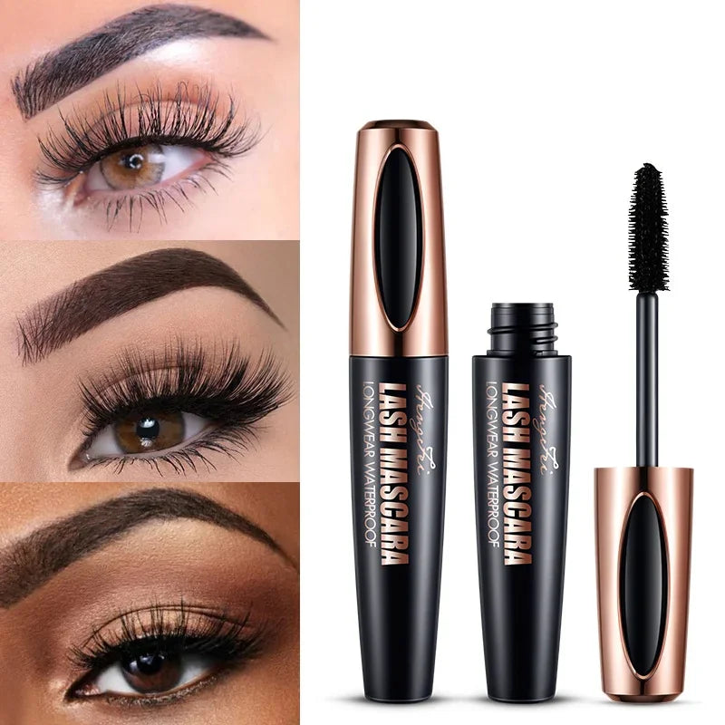 Mascara noir anti-transpiration imperméable pour femme, extension de cils allongée, maquillage cosmétique, injFiber