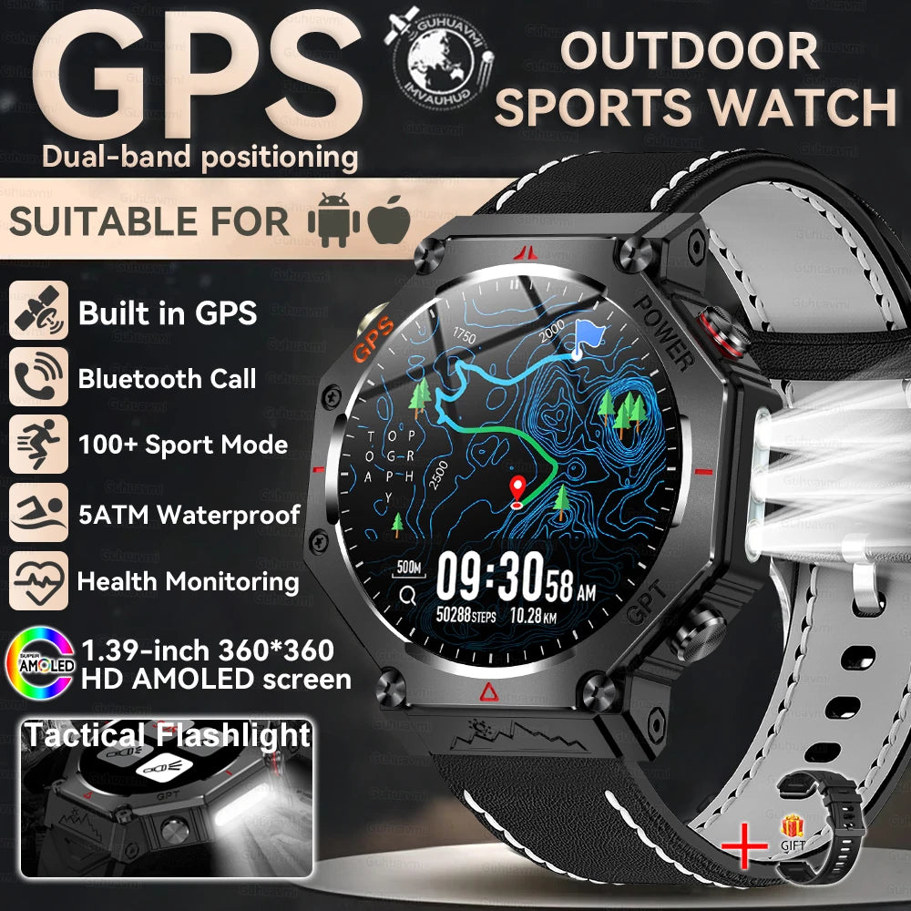 Nouveau t-rex 3 Ultra extérieur GPS montre intelligente 5TM étanche intégré double bande GNSS altimètre sport natation hommes montres intelligentes militaires