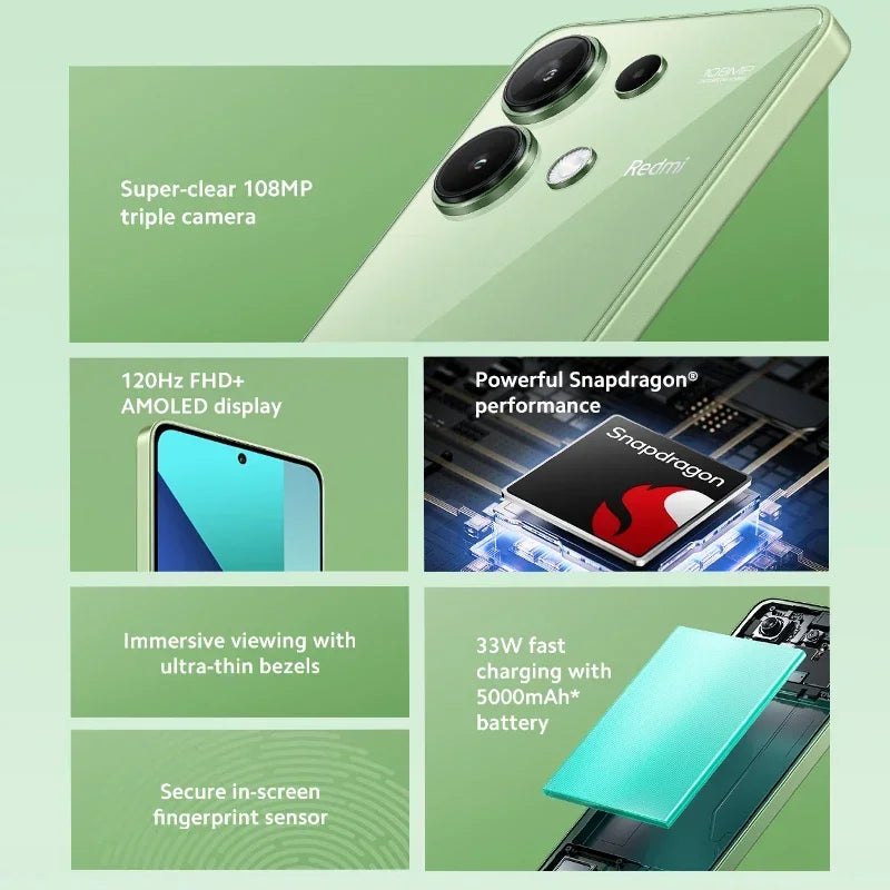 Xiaomi Redmi Note 13 Global Version Snapdragon® 685 Smartphone 108MP camera 120Hz 6.67