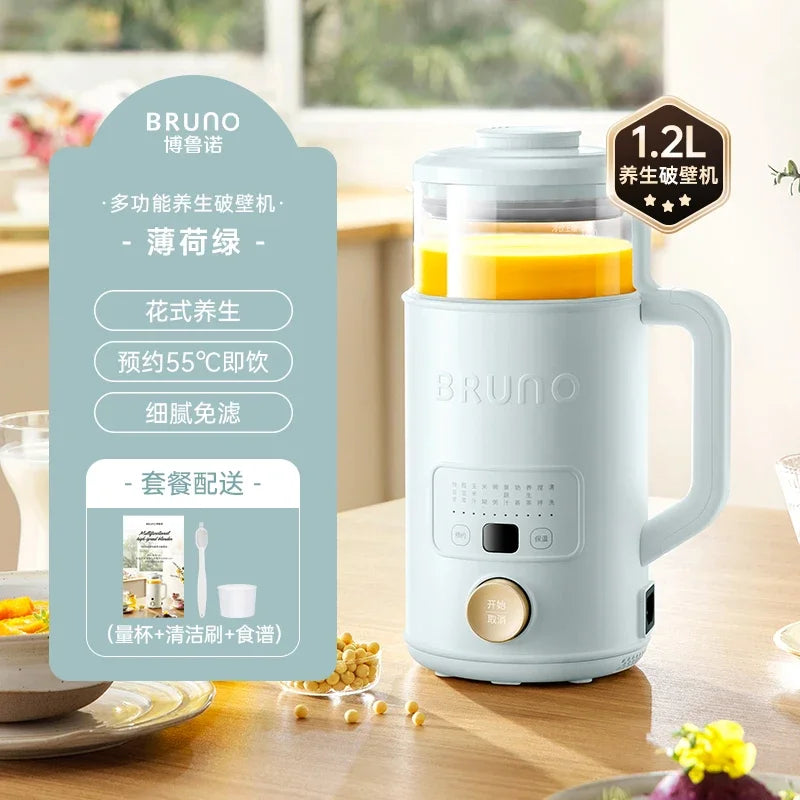 BRUNO-Mini mélangeurs à grande vitesse, machine à lait de soja et extracteur de jus, conservation de la chaleur, fonction de nettoyage automatique, 220V