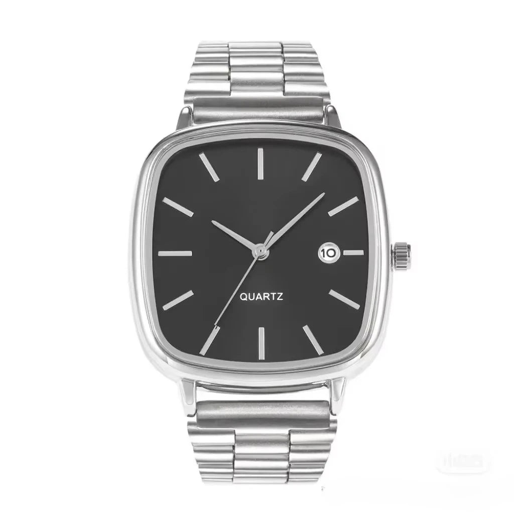 Célèbre marque hommes montre bracelet en acier couleur argent calendrier montres à Quartz de luxe femmes cadeau montre-bracelet livraison directe horloge