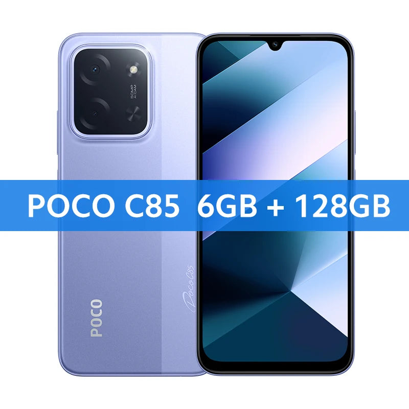 POCO C85 Version mondiale Smartphone MediaTek Helio G81-Ultra 6.9 "affichage Dot Drop batterie 6000mAh 50MP double caméra 33W NFC IP64
