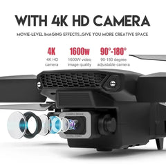 Drone professionnel E88 4K avec caméra grand angle HD 1080P, WiFi, FPV, recommandé de tenir un importateur RC pliable, hélicoptère quadrirotor, jouets pour enfants
