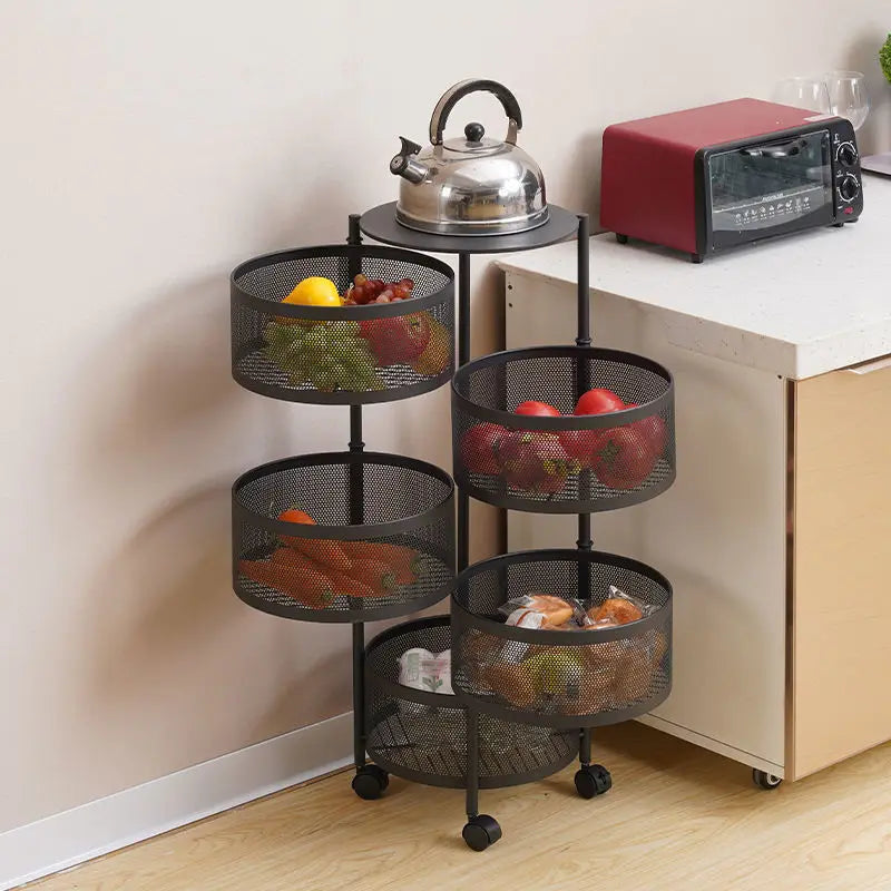 Petit chariot de rangement multicouche, chariot de cuisine moderne et créatif, meubles de maison simples, étagère rotative au sol, boîte à collation pour salon