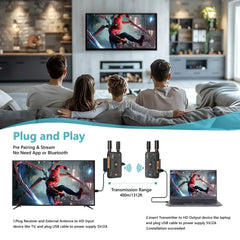 Adaptateur d'affichage de Transmission sans fil 5G 4K, extension HDMI 400m, transmetteur vidéo, récepteur, prise en charge de la batterie, caméra Live/PC vers TV
