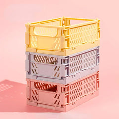 Caisse de rangement pliable en plastique, panier pliable, empilable, mignon, maquillage, bijoux, jouets, boîtes pour boîte de rangement, organisateur Portable