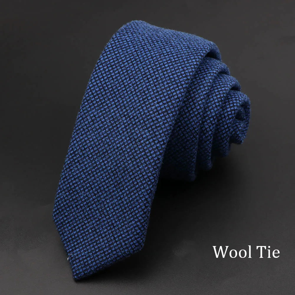 Coton solide fait à la main Cravates en laine Hommes Cravate Rayé Col étroit Slim Cachemire Casual Cravate Accessoires