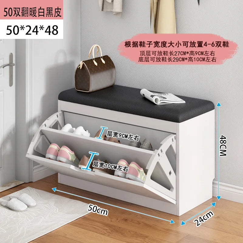 Porche entrée chaussure chaise rembourré salon maison rabat étagère à chaussures banc avec siège armoire à chaussures multicouche