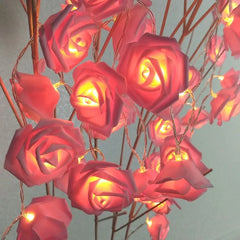 Guirlande lumineuse Rose à piles, 1.5/3m, guirlande de fleurs, lumières féeriques, décoration de fête de mariage, saint-valentin, lumières de noël