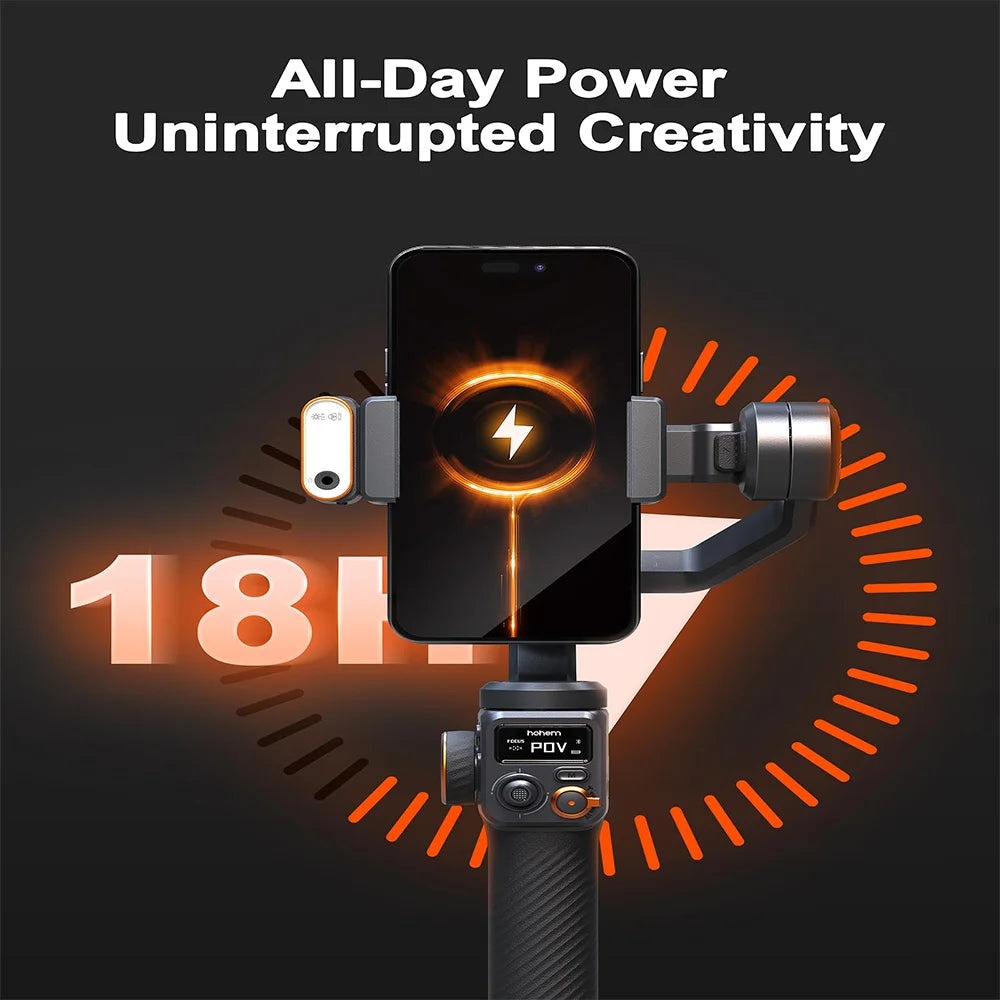 Hohem bureau cardan iSteady M6 3 axes téléphone portable stabiliser pour xiaomi avec traqueur AI lumière de remplissage magnétique polychrome vidéo Vlogg