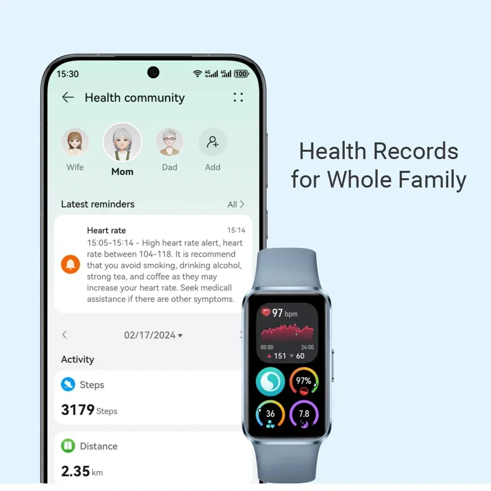 Montre connectée Huawei Band 10, originale, Compatible avec IOS et Android, suivi du sommeil, moniteur de santé, autonomie de 14 jours, nouvelle collection 2025