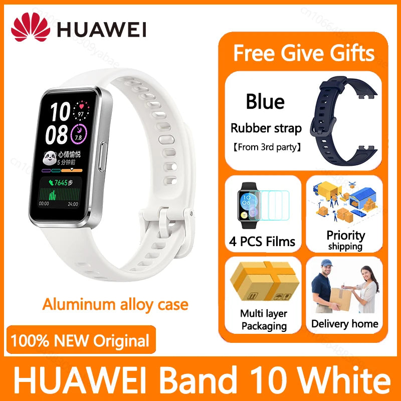 Montre connectée Huawei Band 10, originale, Compatible avec IOS et Android, suivi du sommeil, moniteur de santé, autonomie de 14 jours, nouvelle collection 2025