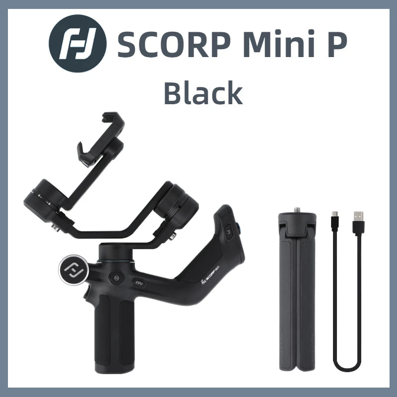 FeiyuModule Scorp Mini-P Kit pour Smartphone, Cardan 3 Axes, Tracker AI, Lumière d'appoint, iPhone 16 Pro Max, Stabilisateur Android