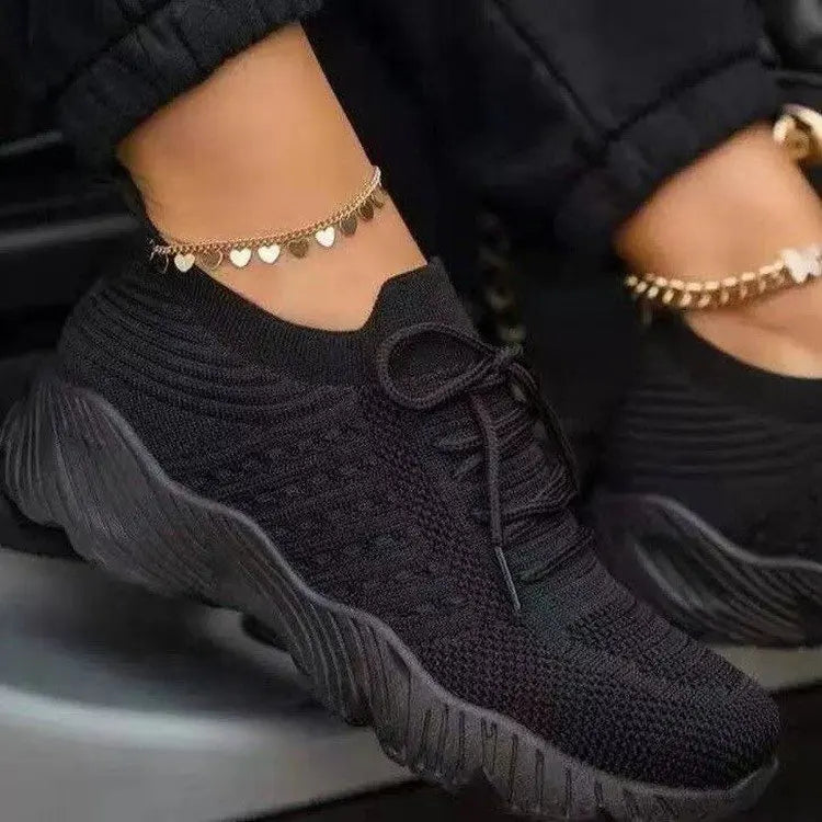maille respirante femmes casual baskets lacets vulcanisés chaussures dames plate-forme baskets femmes chaussures plus taille zapatos de mujer