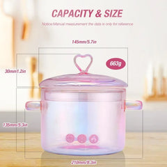 Marmite à soupe en verre esthétique, ustensiles de cuisine, degré binaural, casserole à pâtes, cuisson au Leurs oût, marmite, accessoires de cuisine, outil