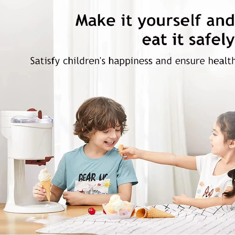 Machine à crème glacée électrique faite à la main, bricolage, machine à crème glacée douce, cuisine, facile, ABS, mini, simple, maison, automatique, anglais, 1000