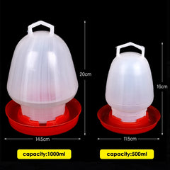 500/1000ml Pot d'eau pour poulet abreuvoir automatique pour poussins perroquet bol à boire distributeur d'eau maison volaille eau potable tasse pour oiseaux