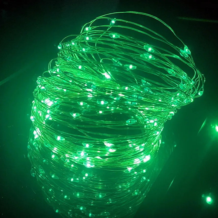 Guirxiété lumineuse LED USB étanche, fil de cuivre et d'argent, lumières dégradées pour Noël, décoration de fête de mariage, 1m, 10m, 20m
