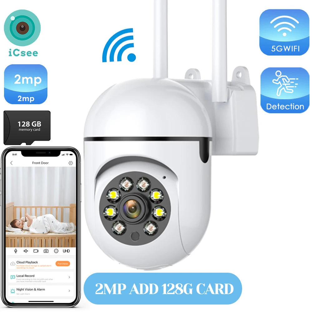 4MP extérieur Wifi caméra 2K HD sécurité PTZ IP caméra AI Auto détecter suivi bébé intérieur nuit caméra couleur Surveillance ICSee