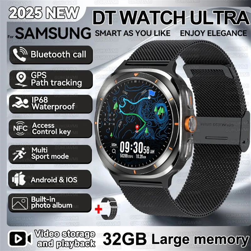 2025 nouveau pour Samsung DT montre UItra 7 32Gb AMOLED MP4 vidéo NFC hommes femmes HD Bluetooth appel boussole Fitness GPS Tracker montre