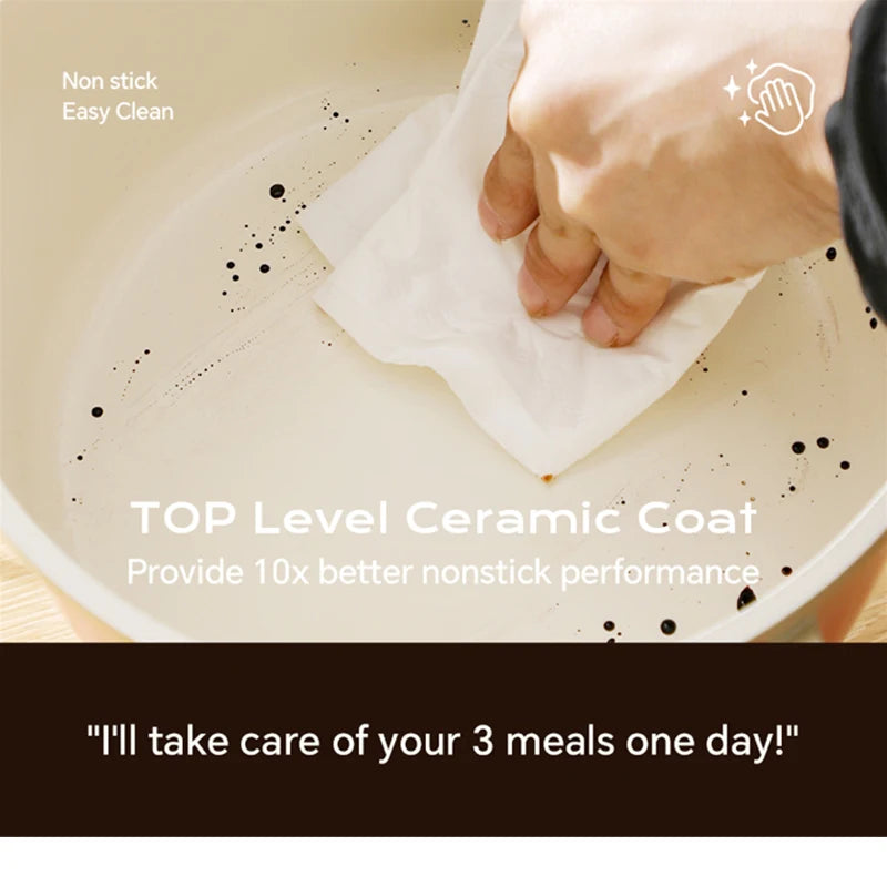 DONNOR 3QT marmite antiadhésive marmite à Induction avec couvercle en verre trempé marmite à soupe de cuisine marmite avec poignée de séjour cool J475