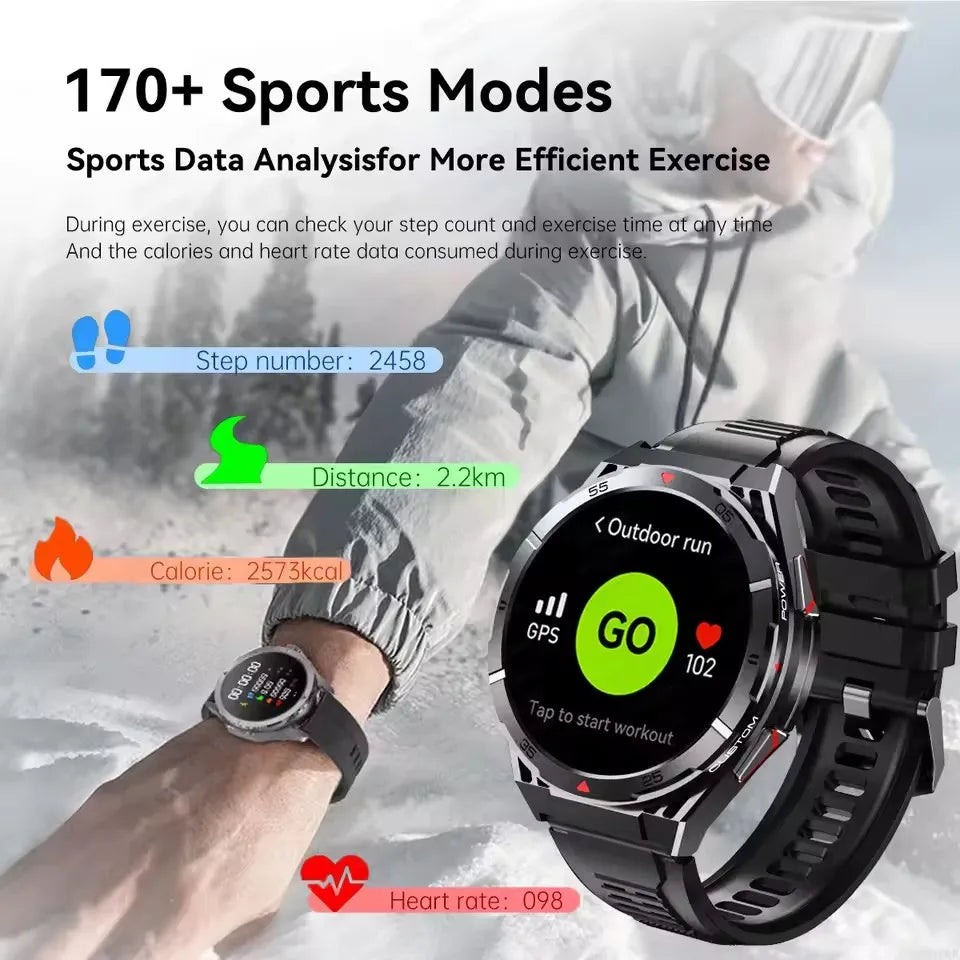 2025 nouveau pour HUAWE Original GPS SmartWatch Ultra 466*466 HD AMOLED affichage sport boussole BT appel IP69 étanche Bracelet intelligent