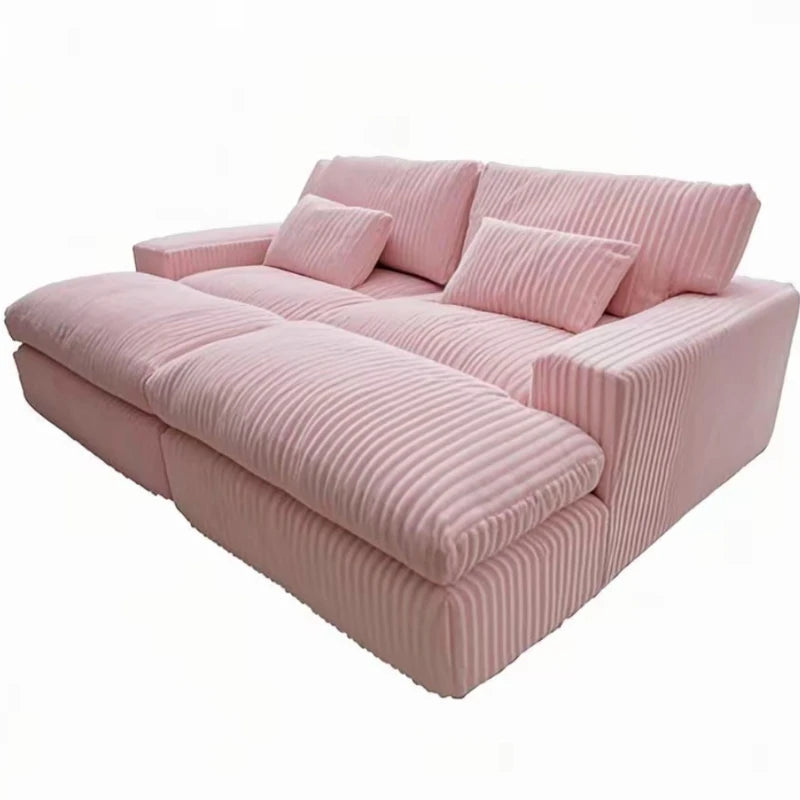 Canapé-lit Double en velours côtelé de luxe, Style italien rétro, pour salon, Compression sous vide, lavable, personnalisable