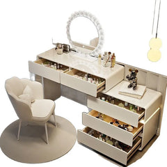 Commode à plinthes en bois massif, moderne et simple, style crème, pour petit appartement, table de maquillage, chambre à coucher, chevet intégré, nouvelle collection