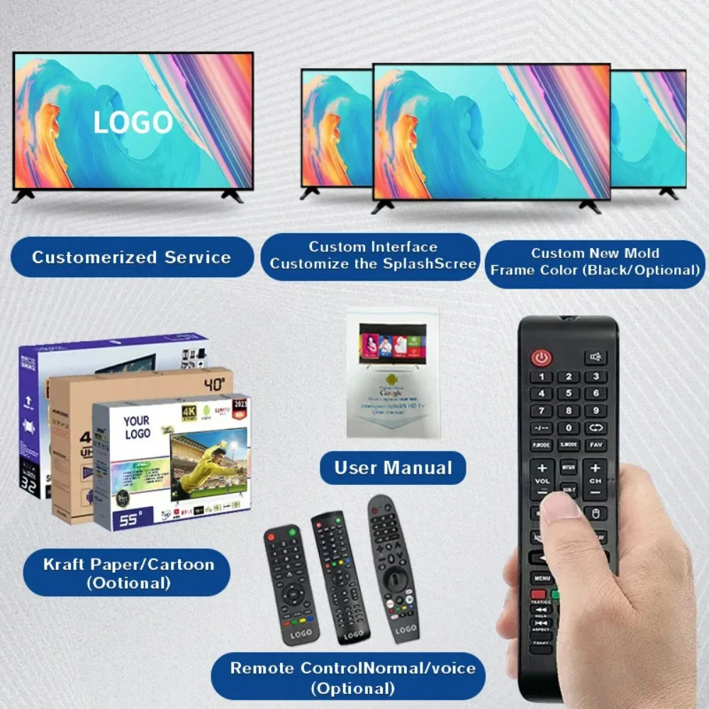TV intelligente HD Android de 19 pouces avec WiFi, YouTube Netflix intégré, télévision numérique LED pour chambre à coucher, cuisine, hôtel