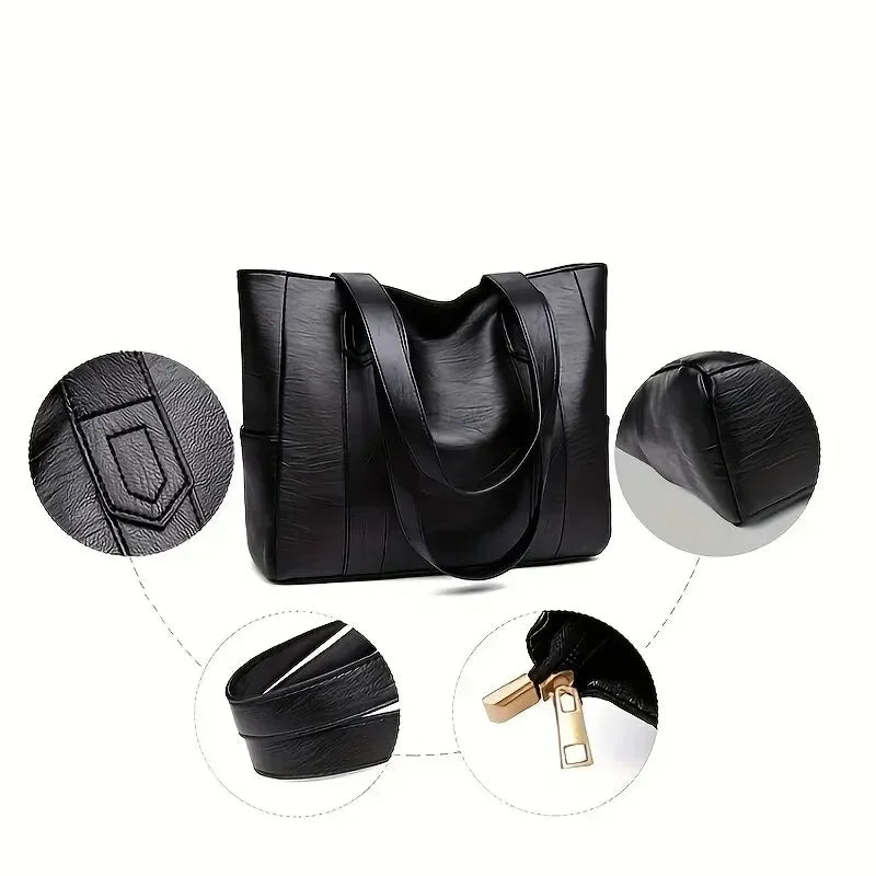 Sac Vintage en cuir pour femmes, grande capacité, Grain de marbre, sac à bandoulière pour femmes, sac à main de banlieue quotidien, Shopping