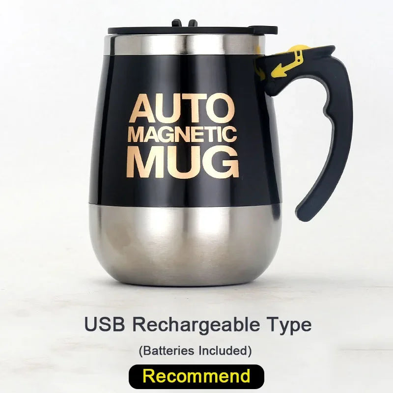 Tasse à café à arrête automatique en acier inoxydable, aste par USB, mélangeur automatique Assad, tasse pour la maison et le bureau, cadeau de Noël et d'anniversaire, nouveau