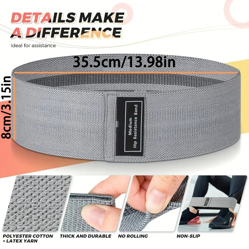 Bandes de résistance en tissu pour butin de hanche, bandes élastiques d'entraînement pour fessiers et cuisses, cercle de Squat, bandes de Fitness extensibles, boucles, équipement de gymnastique et de Yoga