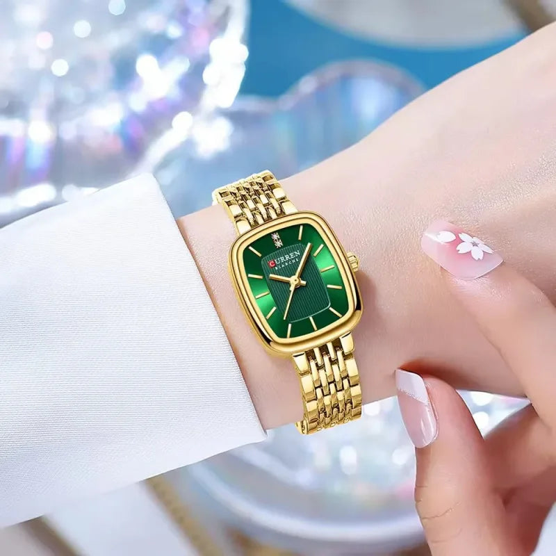 CURREN 9093 mode Quartz femmes montre Simple élégant cadran carré or bracelet en acier inoxydable étanche loisirs affaires montres
