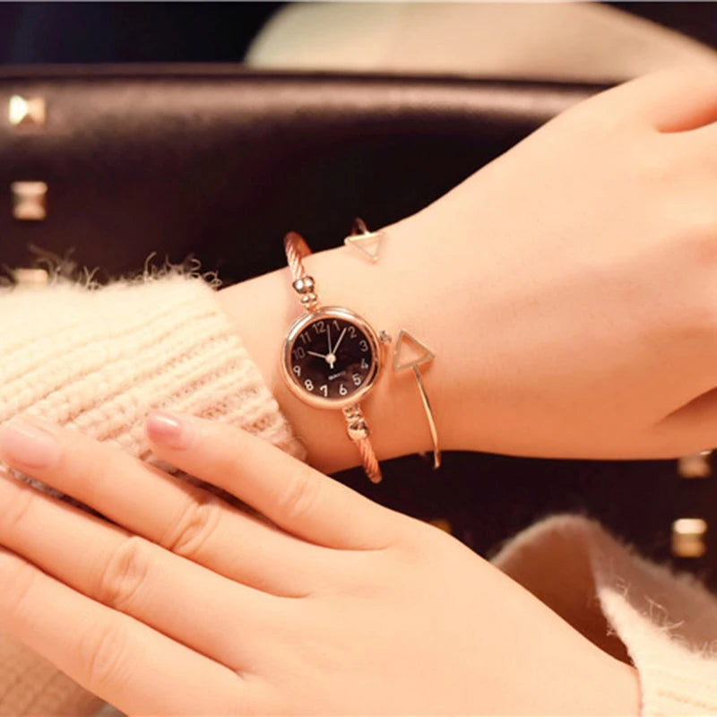 YIKAZE petit Bracelet en or montre de luxe en acier inoxydable rétro dames montre-Bracelet à Quartz mode décontracté mince chaîne montres