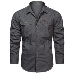 Printemps automne chemises hommes à manches longues décontracté coton chemise de haute qualité Camisa Militar surchemise marque vêtements chemisiers d'extérieur